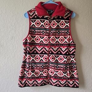 American Living Red and Black Patterned Vest